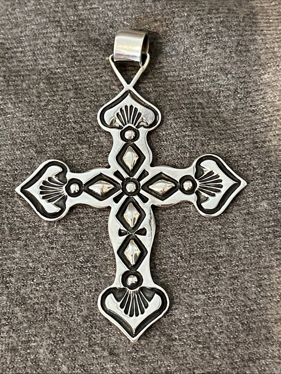 Phillip Guerro Jewelry - Sterling Phillip Guerro Navajo Cross Pendant